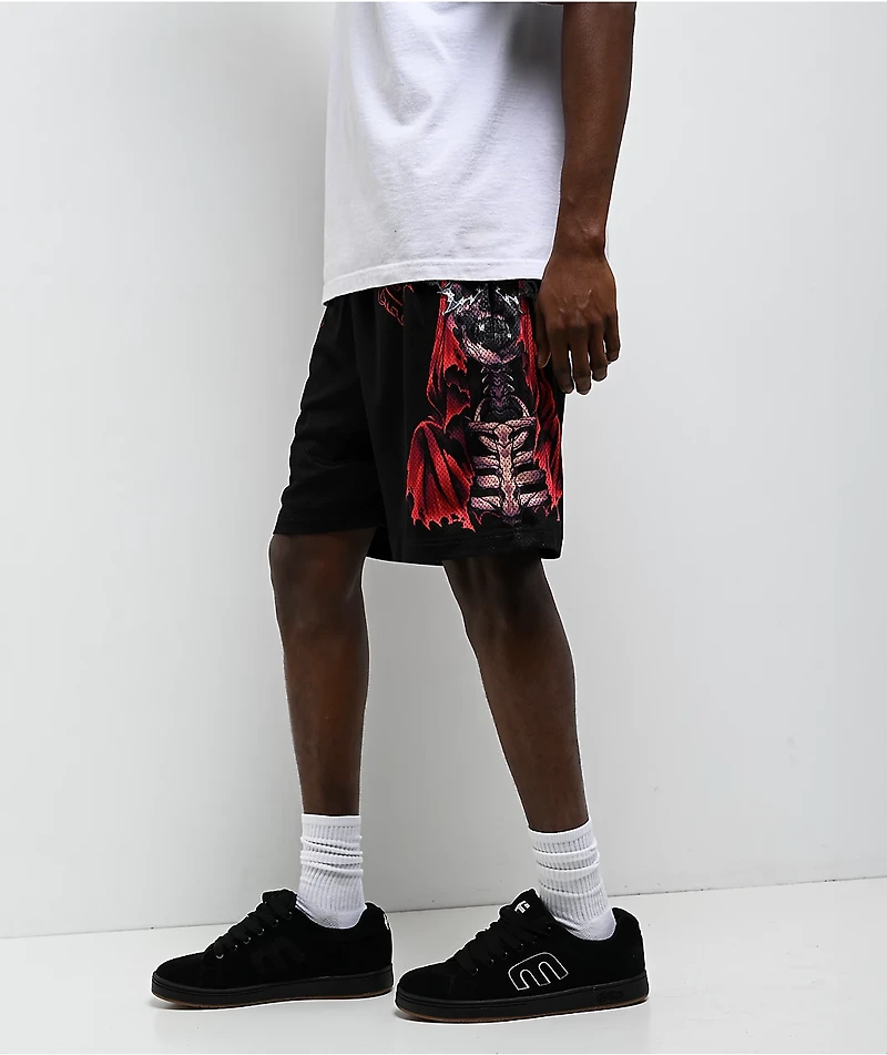 Broken Promises Smoken Reaper Black Mesh Shorts