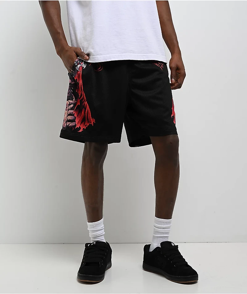 Broken Promises Smoken Reaper Black Mesh Shorts