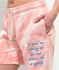Broken Promises Softly Pink Tie Dye Sweat Shorts