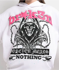 Broken Promises Soulless White Rhinestone Hoodie