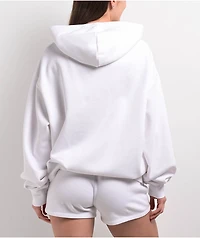 Broken Promises Soulless White Rhinestone Hoodie