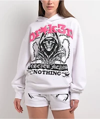 Broken Promises Soulless White Rhinestone Hoodie