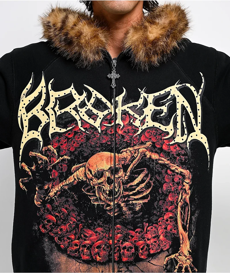 Broken Promises Spelunker Black Zip Hoodie