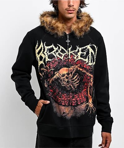 Broken Promises Spelunker Black Zip Hoodie