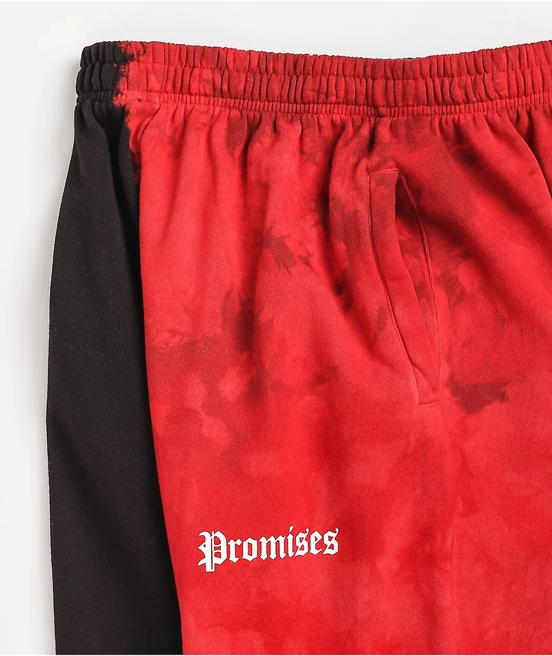 Broken Promises Split Dye Red & Black Sweatpants