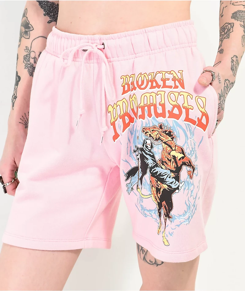 Broken Promises Stallion Pink Sweat Shorts