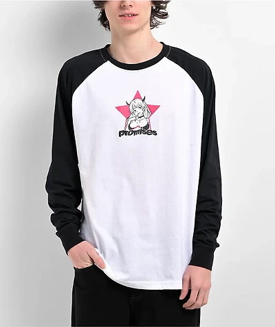 Broken Promises Stargirl Baseball Black & White Raglan Long Sleeve T-Shirt