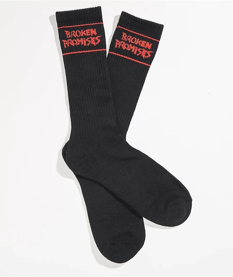 Broken Promises Stark Black Crew Socks