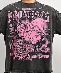 Broken Promises Stiletto Black Wash Long Sleeve T-Shirt