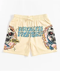 Broken Promises Sting Of Betrayal Natural Mesh Shorts