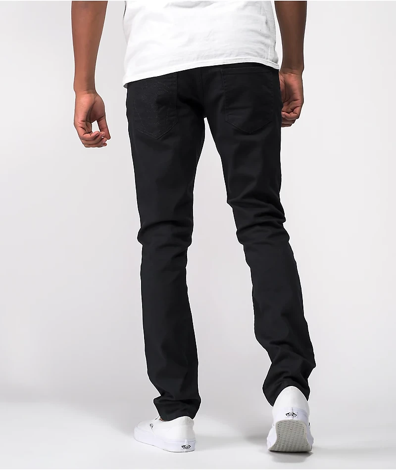 Broken Promises Stitch & Rip Black Denim Skinny Jeans