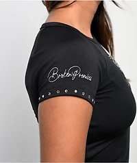 Broken Promises Storm Of Chaos Black Raglan T-Shirt