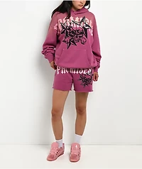 Broken Promises Subculture Pink Wash Studded Sweat Shorts