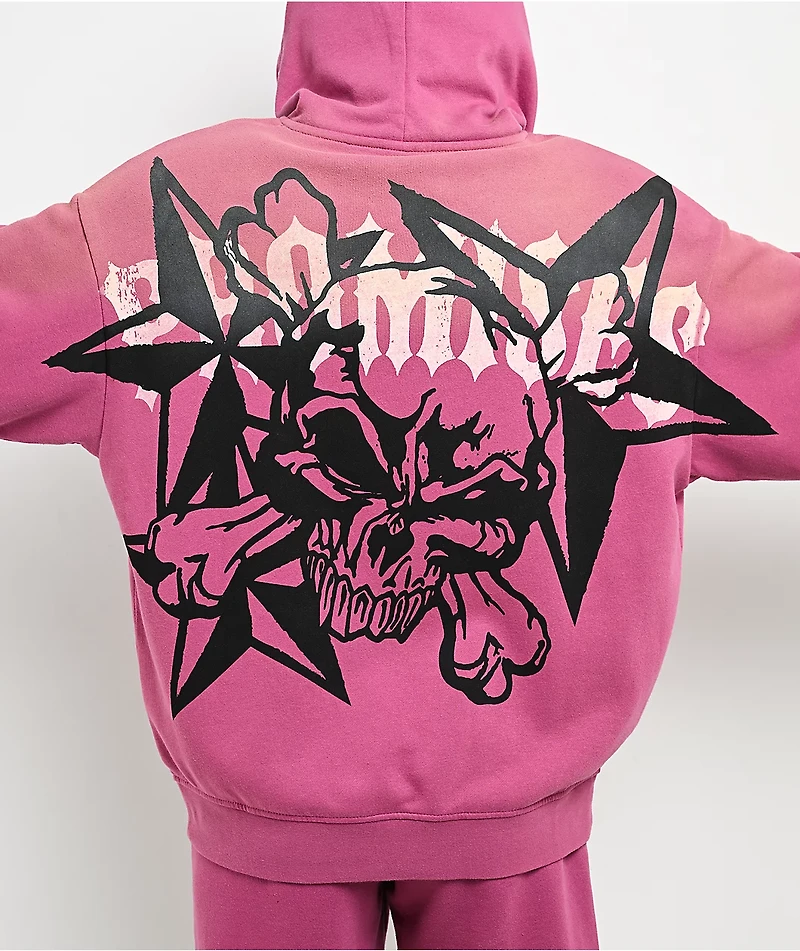 Broken Promises Subculture Studded Pink Hoodie