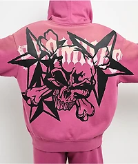 Broken Promises Subculture Studded Pink Hoodie