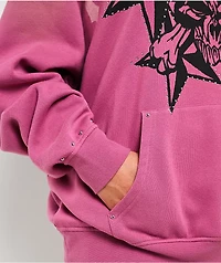 Broken Promises Subculture Studded Pink Hoodie