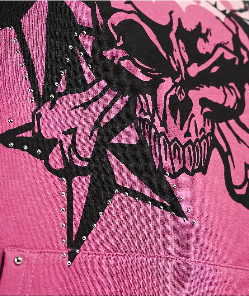 Broken Promises Subculture Studded Pink Hoodie