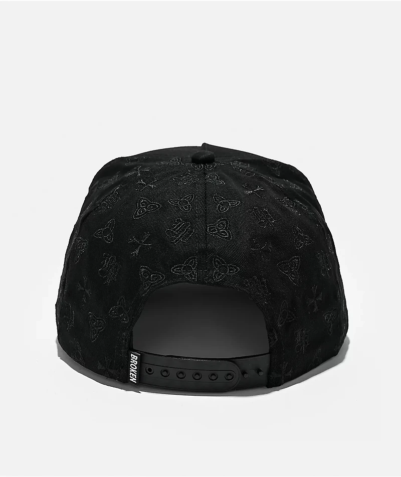Broken Promises Surrender Studded Black Snapback Hat