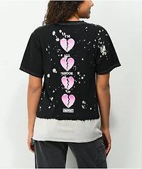 Broken Promises Sweet Nothings Bleach Dye Black T-Shirt