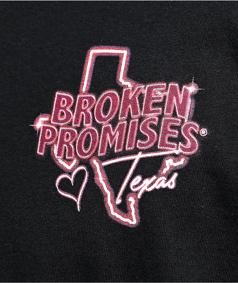 Broken Promises Texas Is For Lovers Black T-Shirt