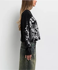 Broken Promises Thrash Black Thermal Long Sleeve Boxy Crop T-Shirt