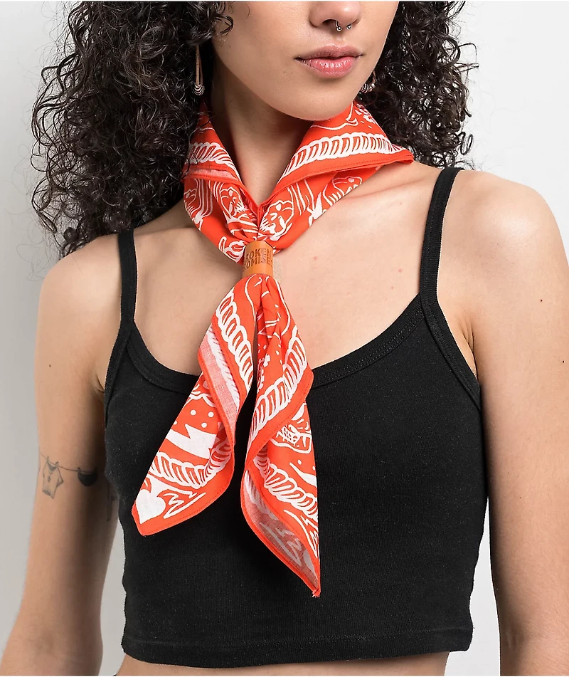 Broken Promises Thunderheart Orange Bandana Necklace