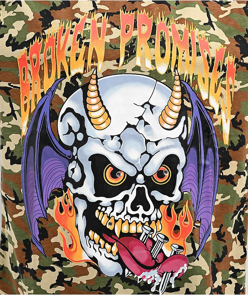 Broken Promises Tongue Ring Camo T-Shirt