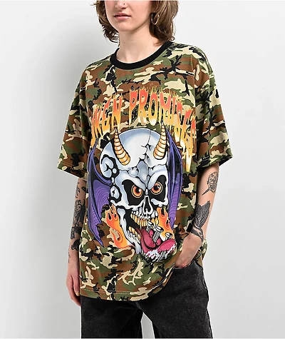 Broken Promises Tongue Ring Camo T-Shirt