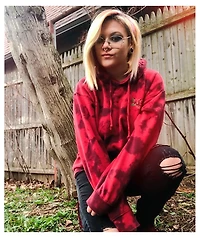 Broken Promises Trio Of Roses Red Tie Dye Hoodie