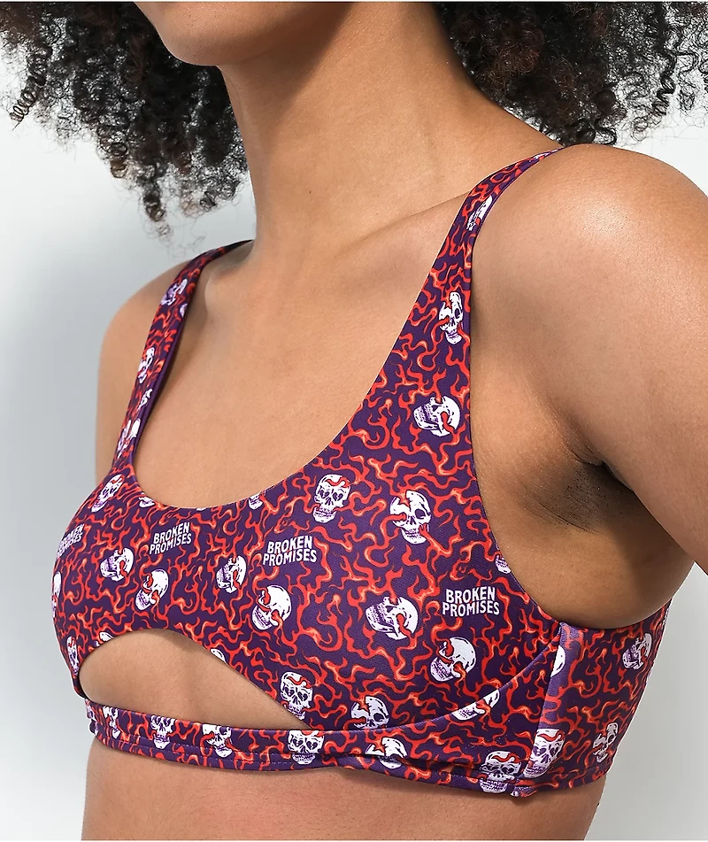 Broken Promises Trouble Paradise Cutout Bikini Top
