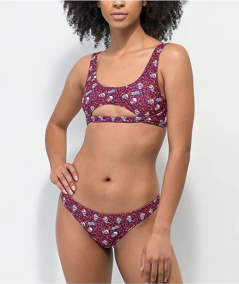 Broken Promises Trouble Paradise Cutout Bikini Top