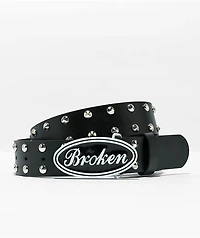 Broken Promises Truckstop Black Studded Belt