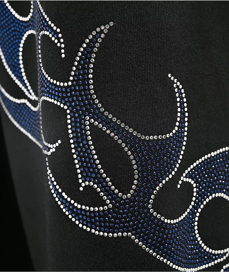 Broken Promises Ultrablade Rhinestone Black Sweatpants