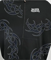 Broken Promises Ultrablade Rhinestone Black Zip Hoodie