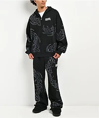 Broken Promises Ultrablade Rhinestone Black Zip Hoodie