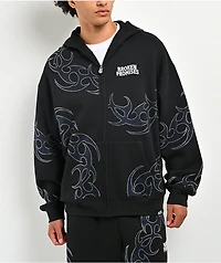 Broken Promises Ultrablade Rhinestone Black Zip Hoodie