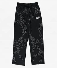 Broken Promises Ultrawire Rhinestone Black Wide Leg Sweatpants