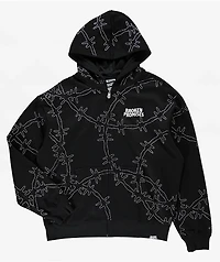 Broken Promises Ultrawire Rhinestone Black Zip Hoodie