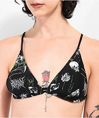 Broken Promises Undead Black Triangle Bikini Top