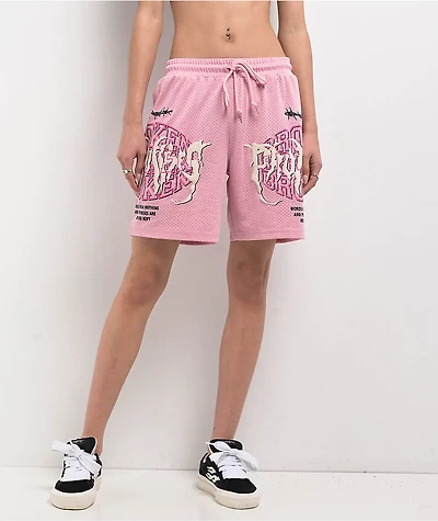 Broken Promises Underworld Pink Mesh Shorts