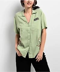 Broken Promises Viper Sage Short Sleeve Button Up Shirt