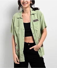 Broken Promises Viper Sage Short Sleeve Button Up Shirt
