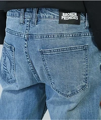 Broken Promises Wait Forever Blue Denim Jeans