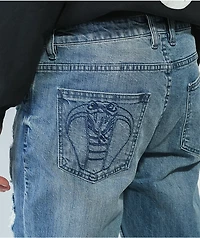Broken Promises Wait Forever Blue Denim Jeans