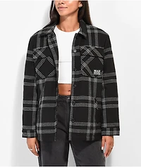 Broken Promises Warrior Black & Grey Plaid Flannel Jacket