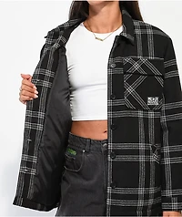 Broken Promises Warrior Black & Grey Plaid Flannel Jacket