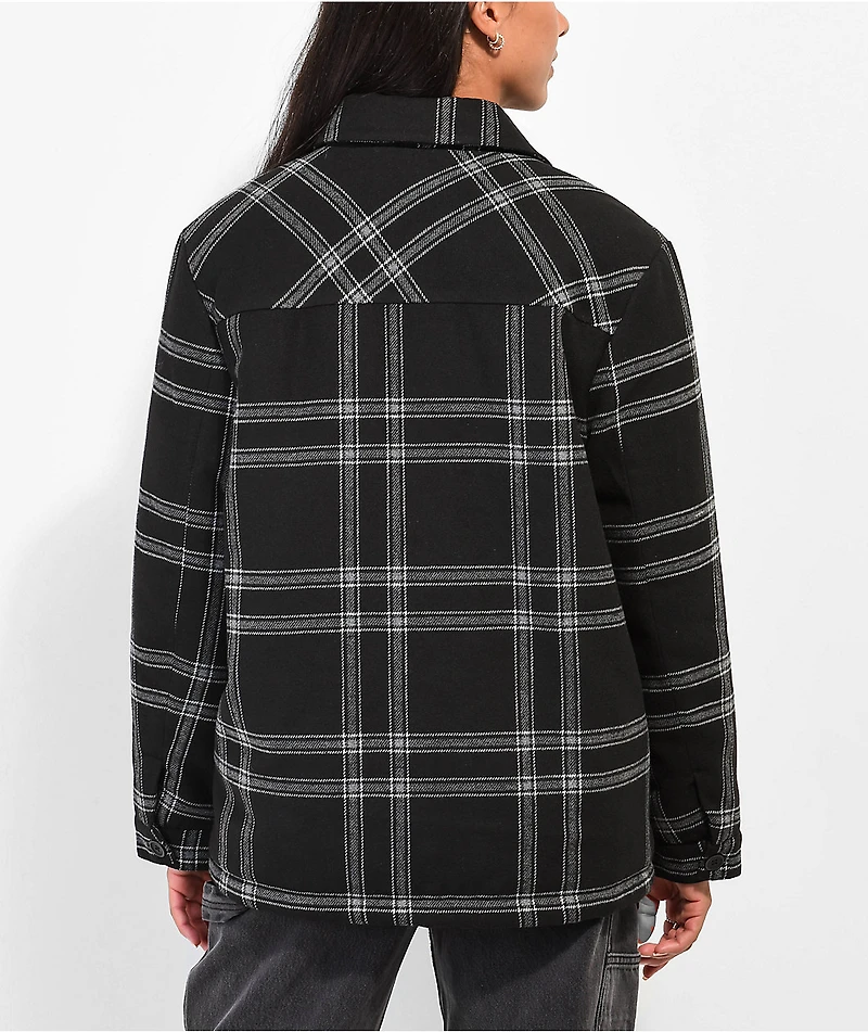 Broken Promises Warrior Black & Grey Plaid Flannel Jacket