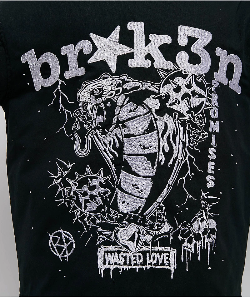 Broken Promises Wasted Love Black Work Jacket
