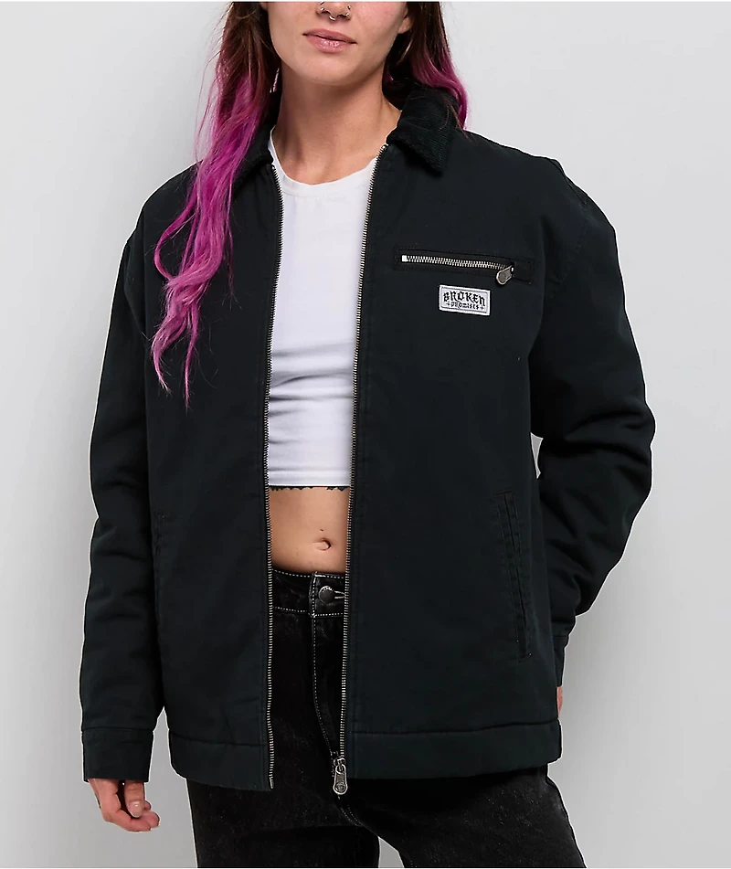 Broken Promises Wasted Love Black Work Jacket