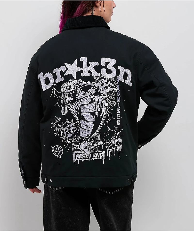 Broken Promises Wasted Love Black Work Jacket